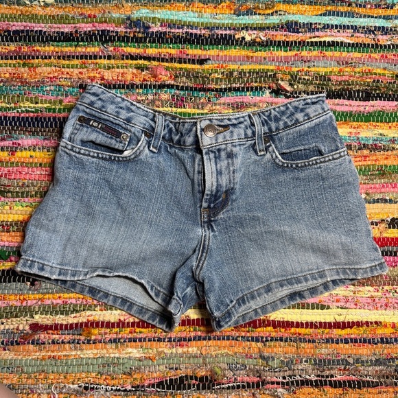 vintage y2k l.e.i. medium wash low rise denim shorts size 28 - Picture 4 of 4